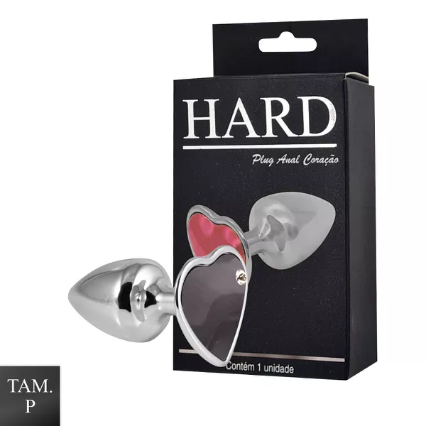 Plug de Metal Cromado Com Pedra de Coração (HA161C)- - Onix