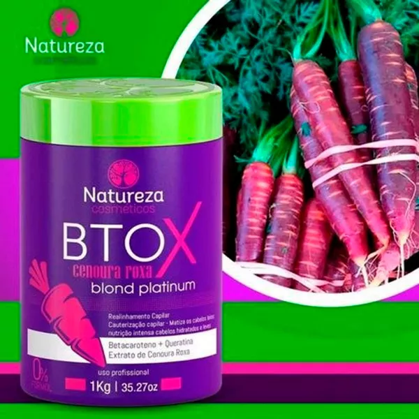 コスメ Natureza Cosméticos Btox de Cenoura Roxa Blond Platinum - 1kg