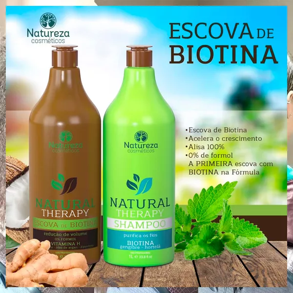 Natureza Cosméticos Escova de Biotina Progressiva Organica Kit - 2