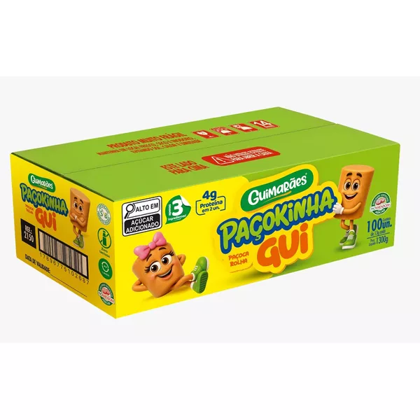 Paçoca Rolha C/100un 1,3kg | Guimarães Alimentos