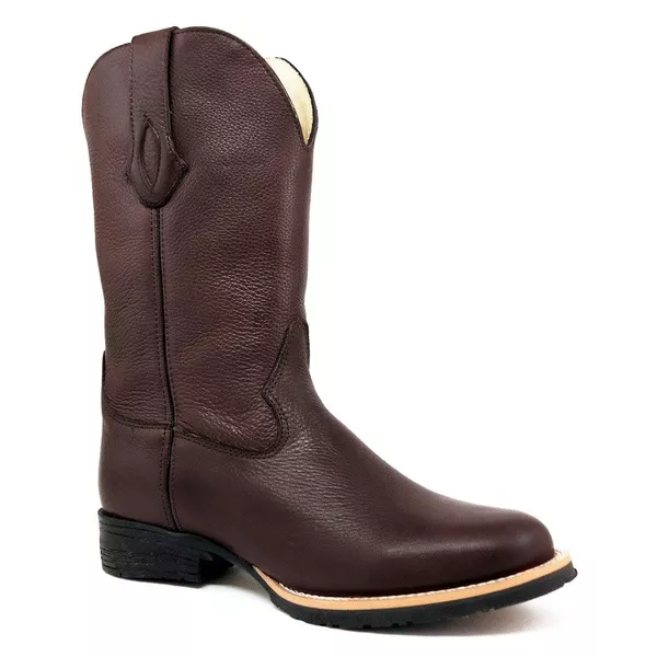 Bota Texana Masculina Couro Floater Chocolate Lisa - Silverado Botas