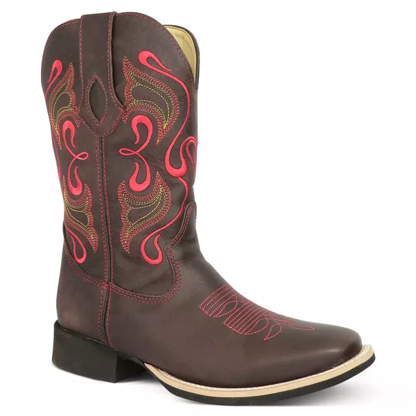 Bota Texana Masculina Couro Fóssil Café - Silverado Botas