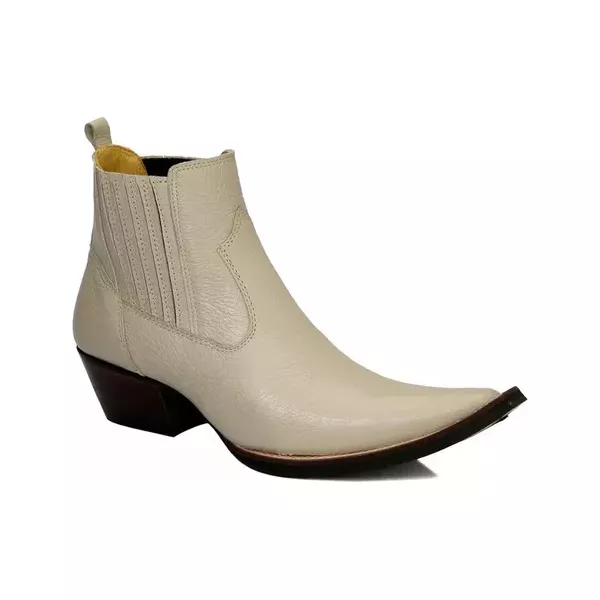 Botina Masculina Couro Floater Marfim - Silverado Botas