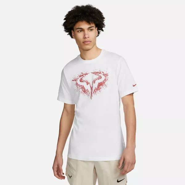 Camiseta NikeCourt Rafa Nadal Masculina - Branco+Vermelho | SOU