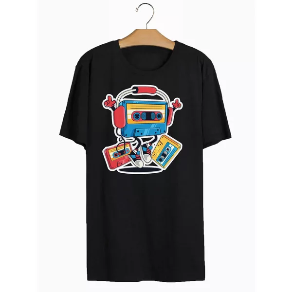 Camiseta Estampada Frente Fita Cassete Musica Vintage Old School