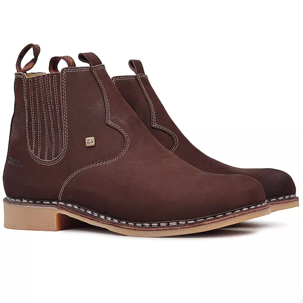 Botina Vira Francesa Zebu Original 64010 Nobuck Café | TEXASKING