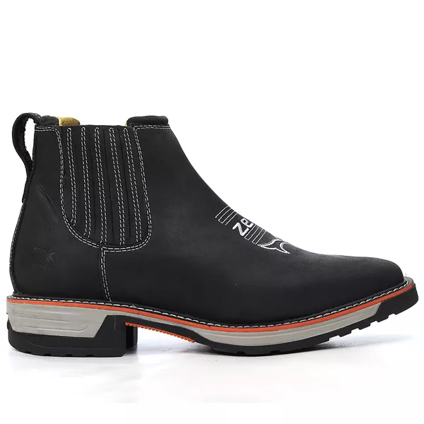 Workboot Zebu Original 93020 Gel Couro Rustic Preto | TEXASKING