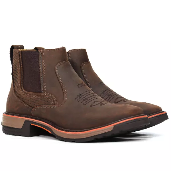 Workboot Zebu Original 93116 Gel Couro Rustic Graxo | TEXASKING
