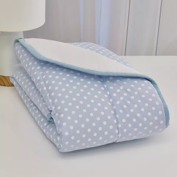 Edredom Bebê Tricoline Bolinha Azul