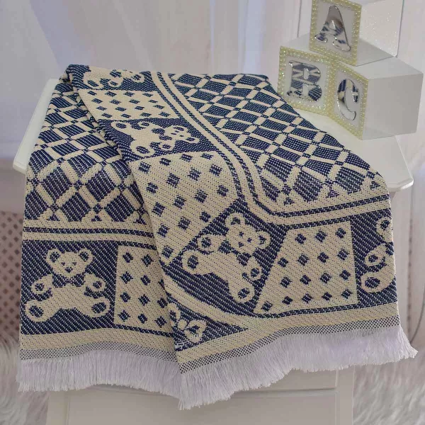 Manta Bebê Jacquard Charmozinha Marinho