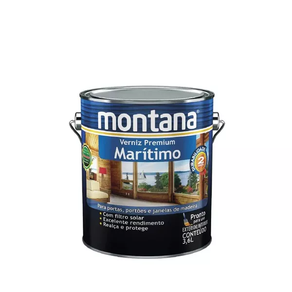 MONTANA VERNIZ BASE AGUA MARITIMO NATURAL BRILHANTE 3,6L
