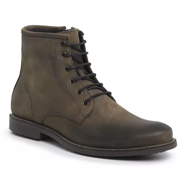 Bota Casual Masculina Couro Marrom Oliva Nobuck Oakville