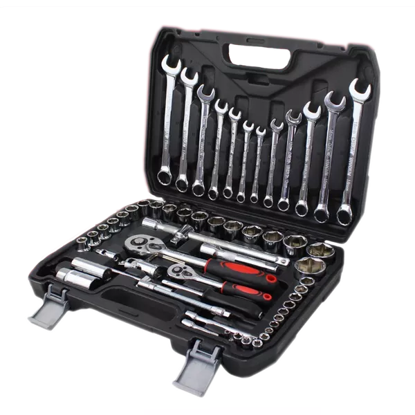 KIT FERRAMENTA CHAVE/SOQUETE/COMBINADA/CATRACA C/MALETA 61 PECAS