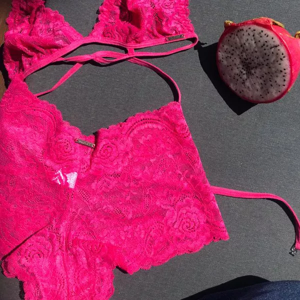 Calcinha caleçon de renda Rosa Pink | TRITUÊ