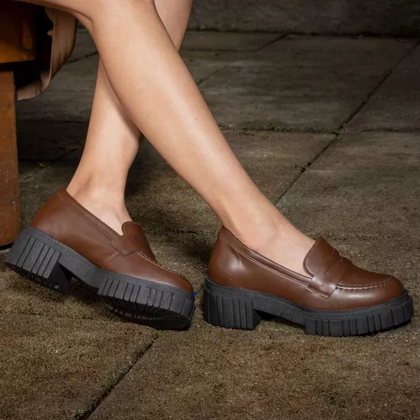 Mocassim Franshoes Feminino Tratorado Capuccino