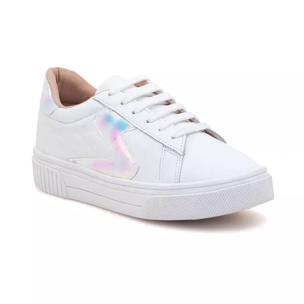 Tênis Miss Flake Branco Holográfico - VIA MISS | Calçados Femininos