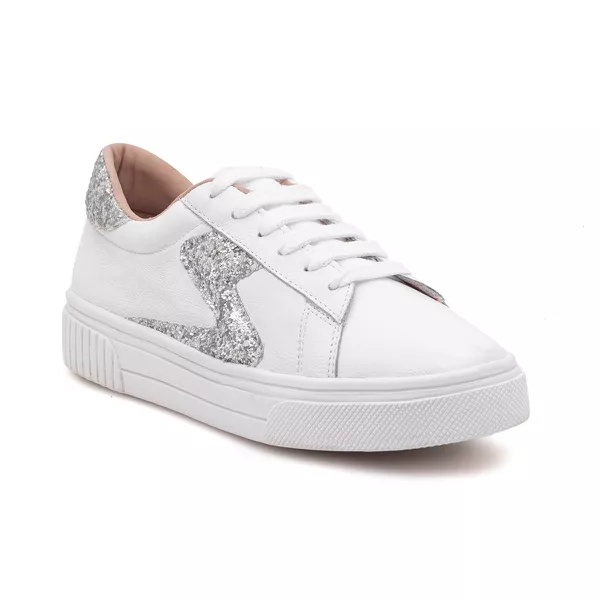 Tênis Miss Flake Branco/Prata - VIA MISS | Calçados Femininos