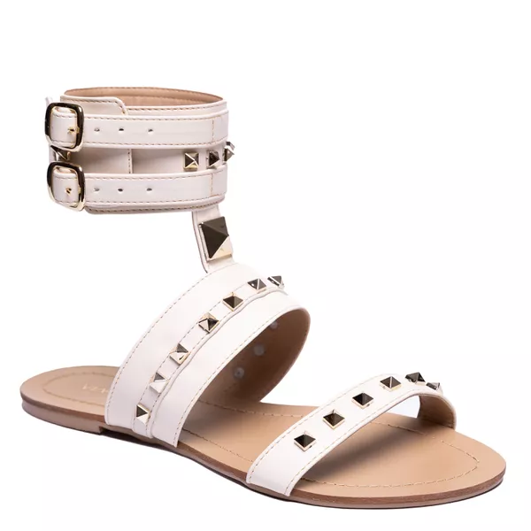 Sandália Rasteira Maragogi Off White - VIA MISS | Calçados Femininos