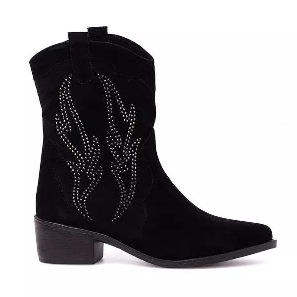 Bota Western Texas Hunt Fire Preto - VIA MISS | Calçados Femininos