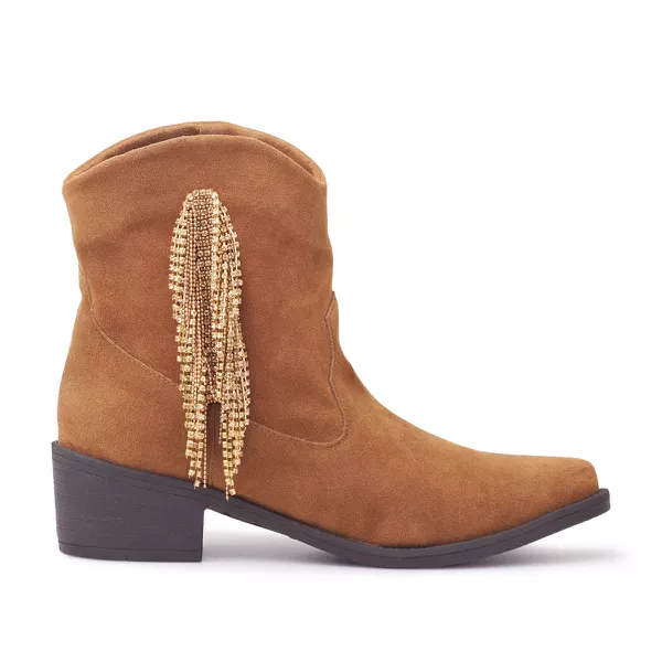 Bota Western Mississippi Cleveland Camurça Caramel... - VIA MISS | Calçados Femininos