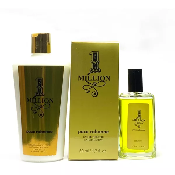 kit Perfume 50ml + creme hidratante grandes grifes 250ml 1 Million Paco Rabanne