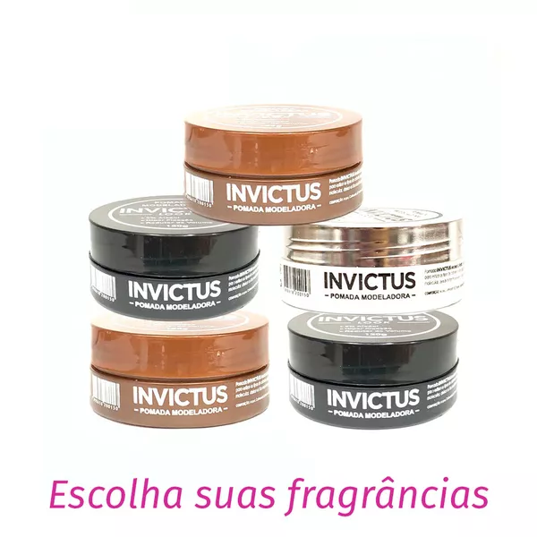 Kit "5" Pomada Modeladora Invictus Look 120g ou Ricco Barber 150g