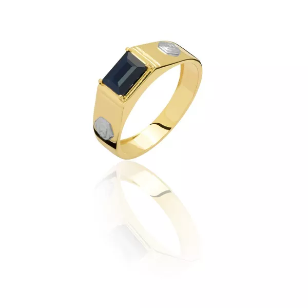 Anel de Formatura em Ouro 18k amarelo e Pedra Natural 