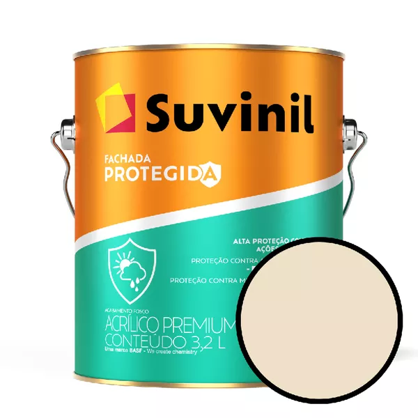 Tinta AcrÍlica 3,6l Fachada Protegida Fosco Suvinil - Areia | VIVA COR ...