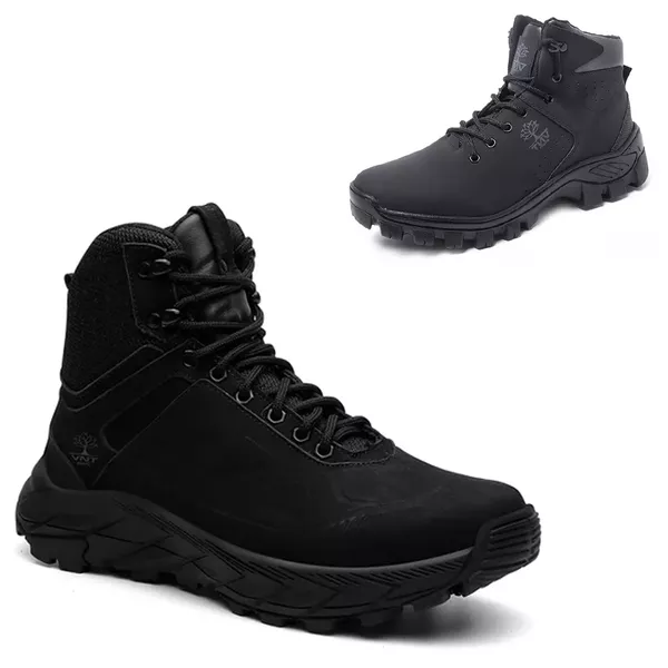 KIT 2 Botas Adventure em Couro Confortável Preto