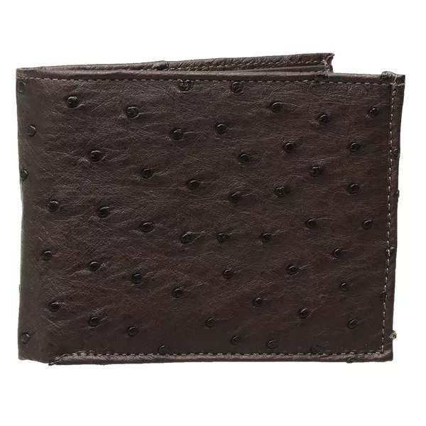 Carteira Mas. em couro de avestruz (Struthio camelus) Tabaco