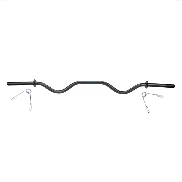 Barra W Musculação 120 Cm Academia Presilhas Exercícios