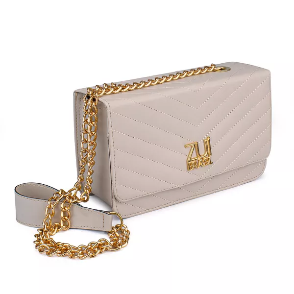 Bolsa Clutch Off White Pequena De Lado Alça De Corrente Zuí Brasil