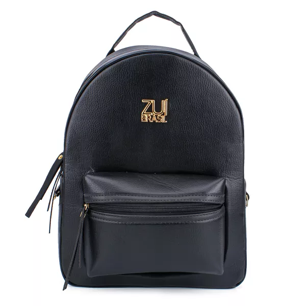Mochila Couro Ecológico Preta Zuí Brasil