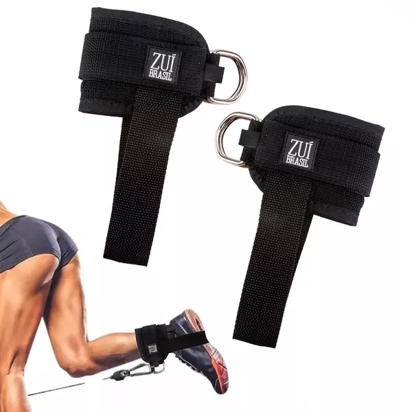 Kit Puxadores Cross Over Fita Tríceps Tornozeleira Gluteo Manopla