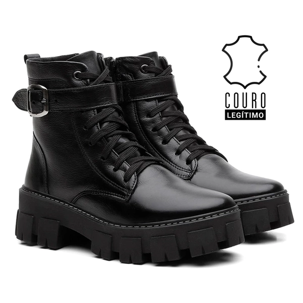 Bota Coturno Feminina Tratorada Vittal Buckle com Fivela - R770