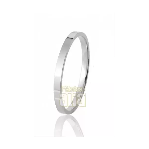 Aliança de Noivado e Casamento em Ouro Branco 18k - FA-45-B-U - Fábrica das Alianças