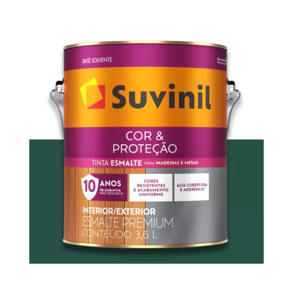 SUVINIL ESMALTE COR E PROTEÇÃO BRILHANTE VERDE COLONIAL 3,6L | Baratão ...