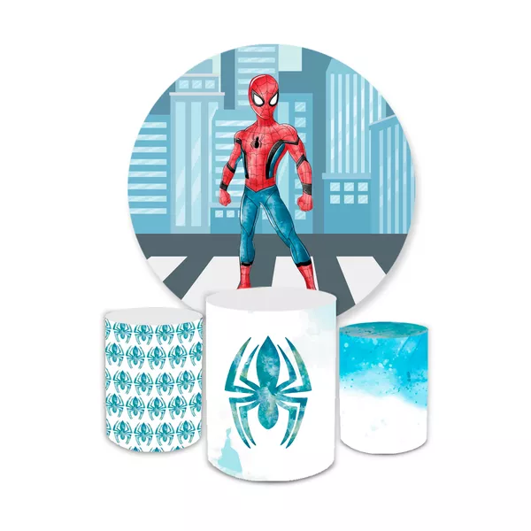 Kit Capa Painel + Trio Cilindro Homem Aranha Azul