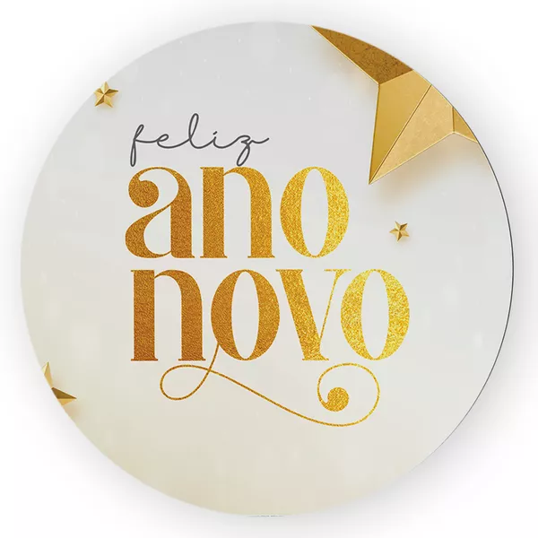 Capa Painel Redondo Decorativo Tema Ano Novo Data Comemorativa Decoração Especial
