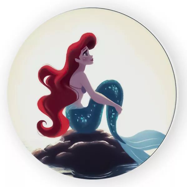 Capa Painel Redondo Decorativo Tema Ariel Princesa Decoração Menina Infantil
