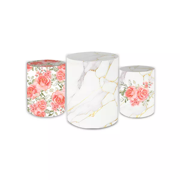 Trio Capas de Cilindros Sublimados Decorativo Tema Dia das Mães Decoração Festa