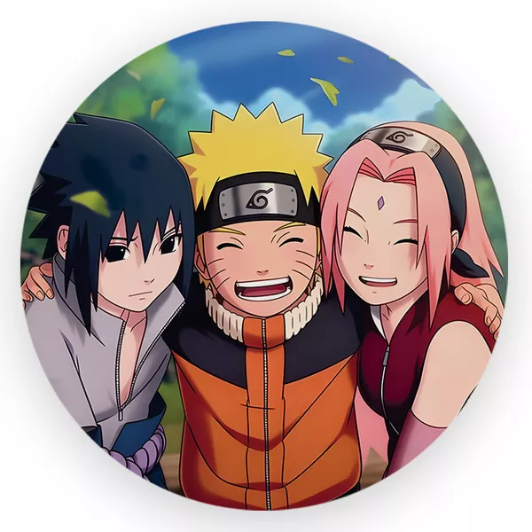 Capa Painel Redondo 1,5x1,5 de Festa Veste Fácil Sublimados Malha New Tema Naruto Anime Popular Decoração Festa Infantil