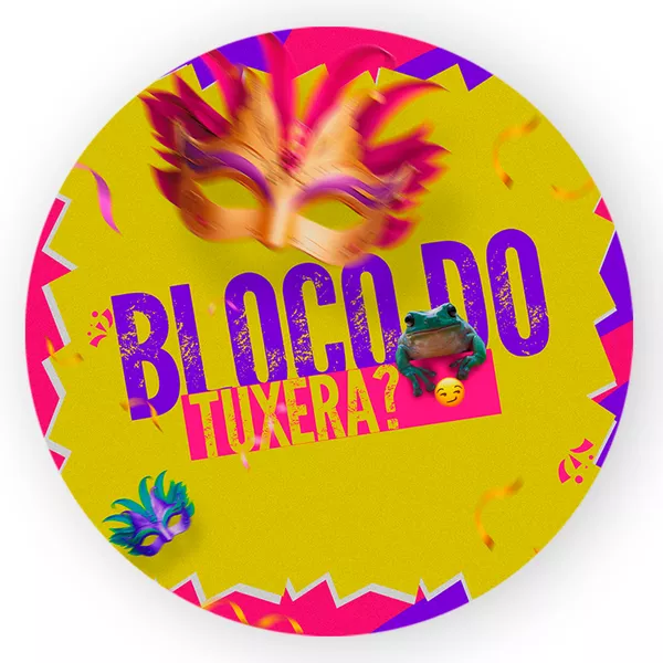 Capa Painel Redondo 1,5x1,5 de Festa Veste Fácil Sublimados Malha New Tema Tu Xera Bloquinho Carnaval Decoração