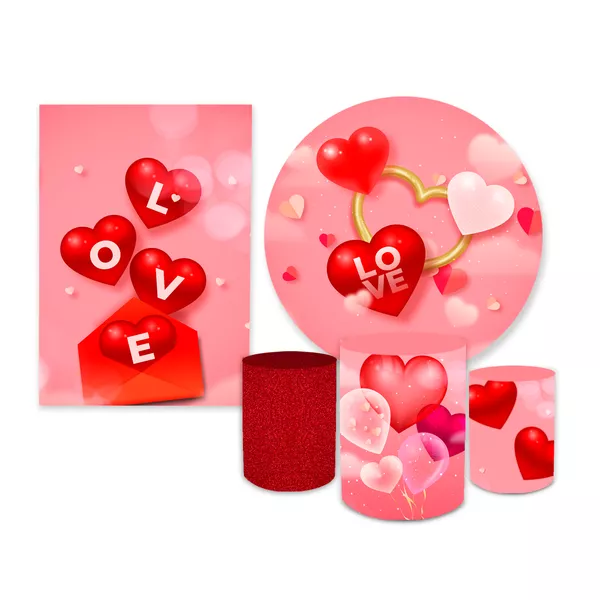 Kit Casadinho Tema Dia Dos Namorados Coração Vermelho