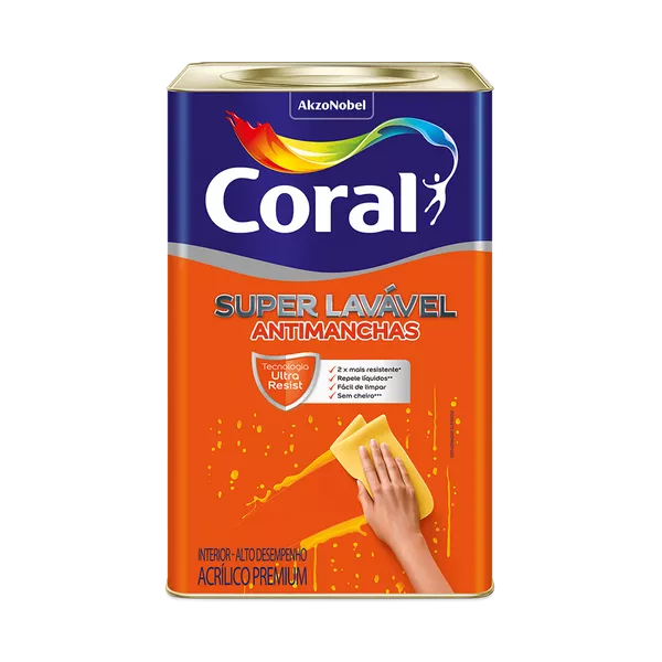 Tinta Super Lavável Antimanchas 18L Eggshell Coral 