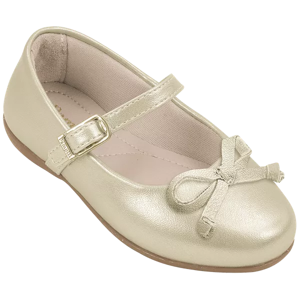 Sapatilha Infantil Pampili Verniz Dourado Mini Blog 516003 Dourado