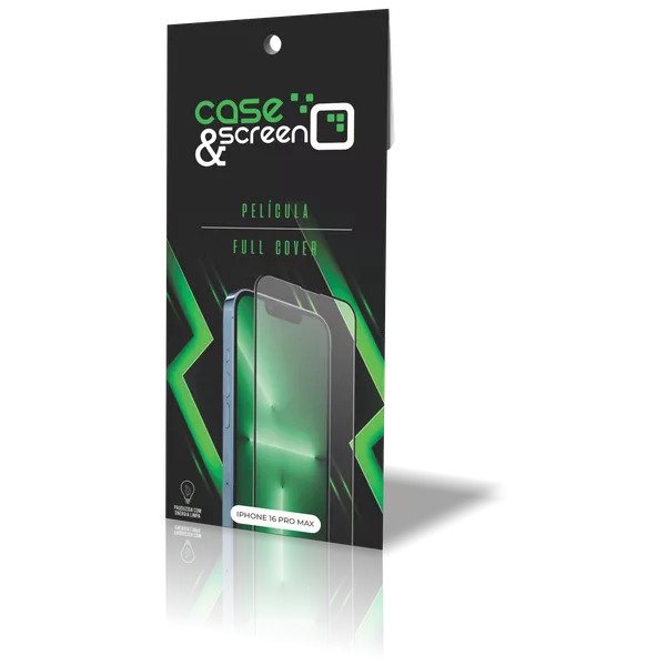 PELÍCULA FULL COVER FOSCA - (IPHONE 16 PRO MAX) - CASE & SCREEN