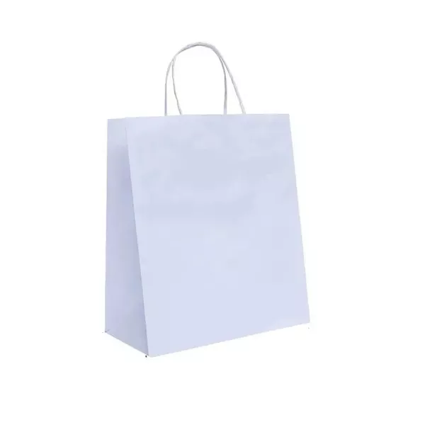 SACOLA PAPEL 26X19.5X9.5CM BRANCA CROMUS - 188746 - CHOKDOCE