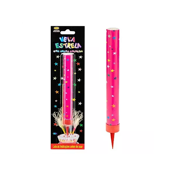VELA ESTRELA ROSA MUNDO BIZARRO - 94993 - CHOKDOCE