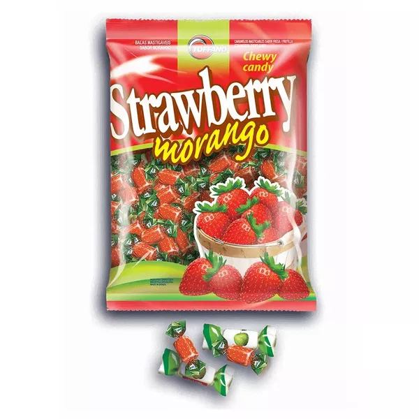 BALA MORANGO STRAWBERRY 400G TOFFANO - 587334 - CHOKDOCE